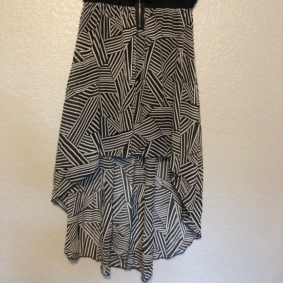 Strapless Black & White Geometric Dress - Picture 2 of 5